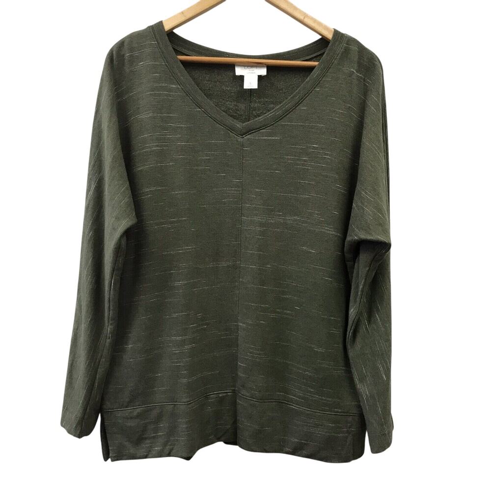 LOFT Top Womens Small Lounge Green White